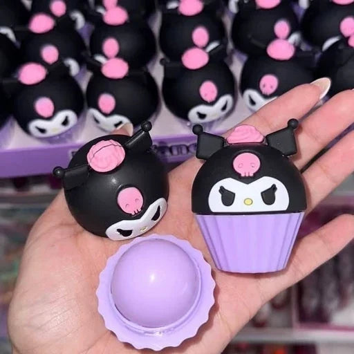Kuromi Cupcake Lip Care Balm Cute Moisturizing Lip Balm For Girls