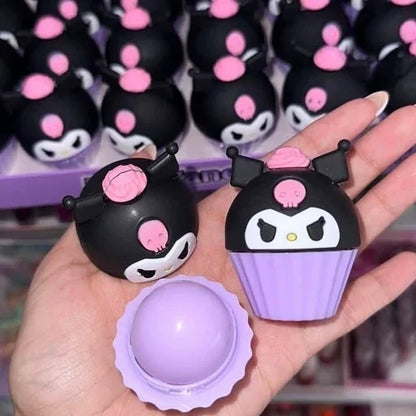 Kuromi Cupcake Lip Care Balm Cute Moisturizing Lip Balm For Girls