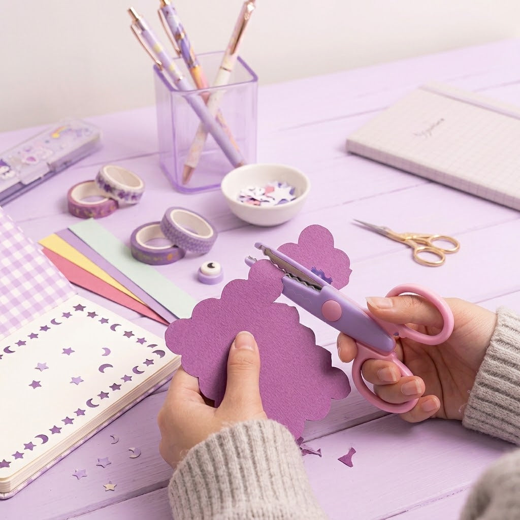 Kuromi DIY Stationery Set – Craft Scissors & Paper Punch for School Projects