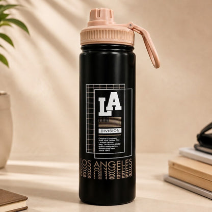 LA Print Stainless Steel Water Bottle – Insulated Sports Bottle with Leak-Proof Lid