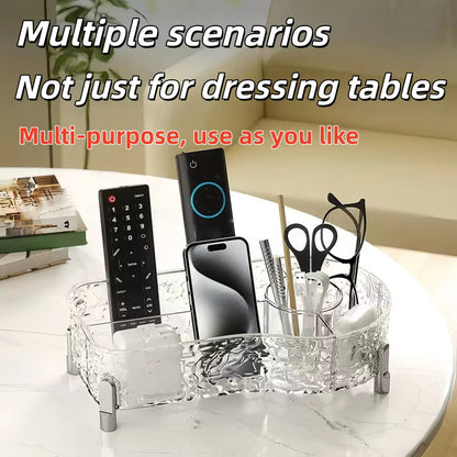 Makeup Vanity Tray with Brush Holder – Cosmetic Organizer