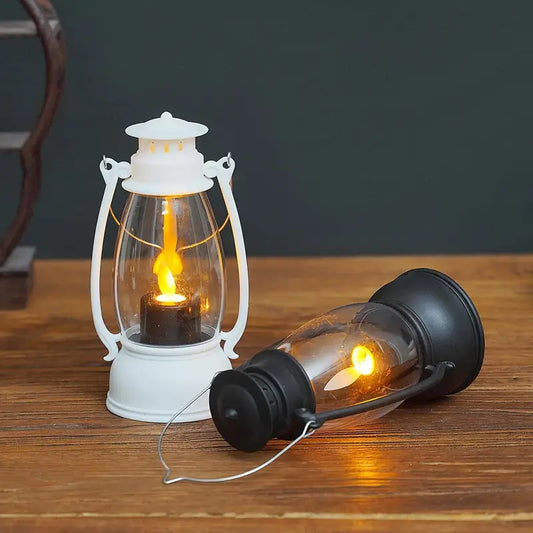 Mini Decorative LED Lantern – Vintage Flame Design with Warm Cozy Glow