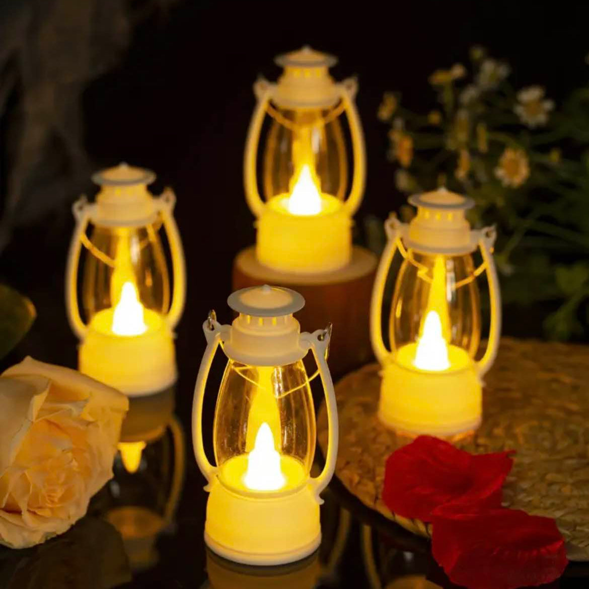Mini Decorative LED Lantern – Vintage Flame Design with Warm Cozy Glow