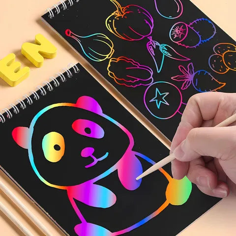 Mini Rainbow Scratch Art Pad – Creative Drawing Paper for Kids