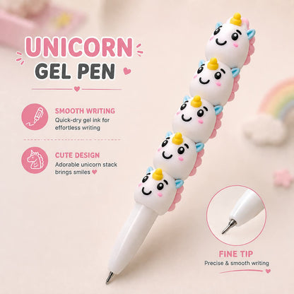 Mini Unicorn Gel Ink Pen – Cute Fine Point Writing Pen for Kids & School