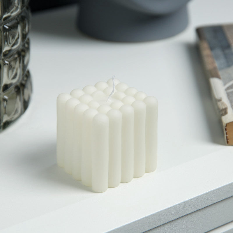 Modern Bubble Cube Candle Light – Flickering LED Flame for Cozy Ambiance