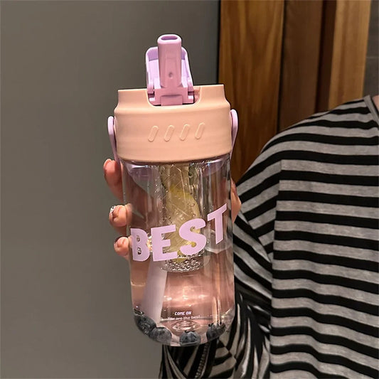 Portable Drinking Bottle with Straw and Filter