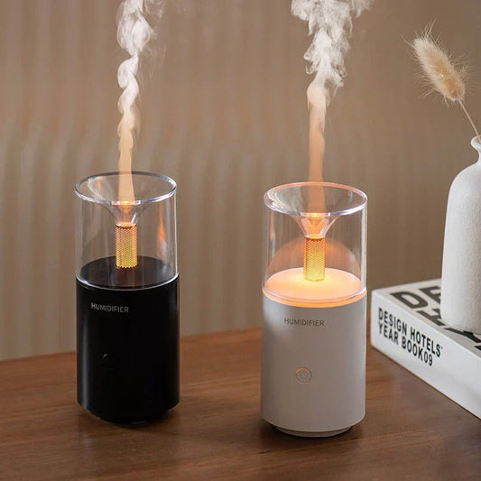 Portable Electric Humidifier with Cozy Flame Effect