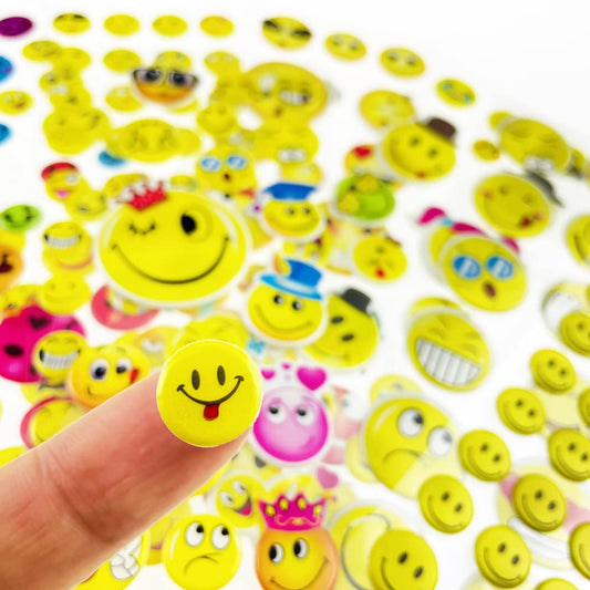Puffy Emoji Stickers – Yellow Smiley Face Decorative Sticker Sheet