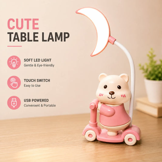 Rechargeable Mini Scooter Desk Lamp – Cute Cartoon LED Table Light for Kids