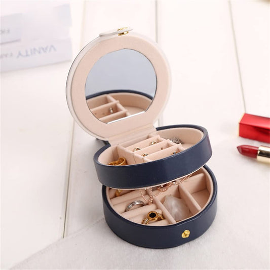 Round Jewelry Box for Necklaces and Rings