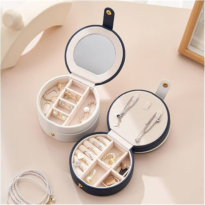 Round Travel Case for Jewelry Accessories