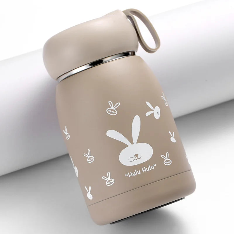 Mini 330ml Glass Vacuum Flask Cute Design Hot & Cold Bottle