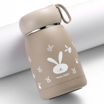Mini 330ml Glass Vacuum Flask Cute Design Hot & Cold Bottle