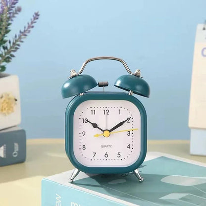 Classic Pastel Alarm Clock Compact Silent Bedside Table Clock