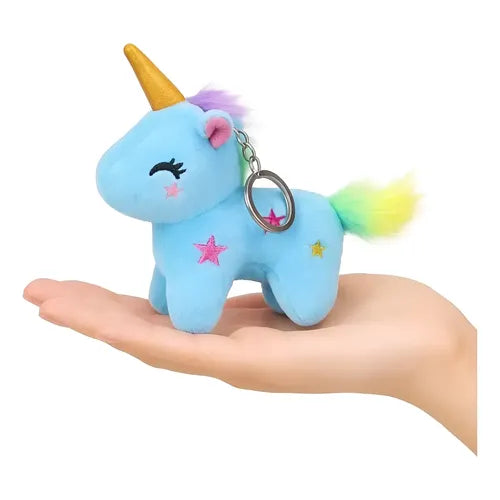 Soft & Adorable Blue Unicorn Keychain Star Design