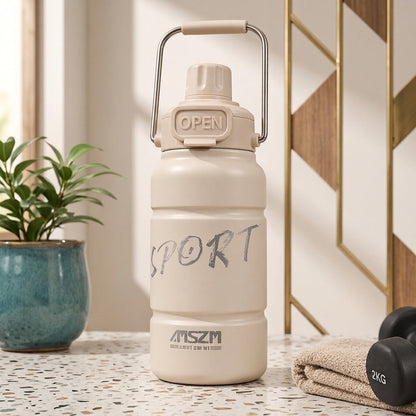 Stylish Sports Thermos Bottle – Durable Insulated Water Bottle with Carry Handles