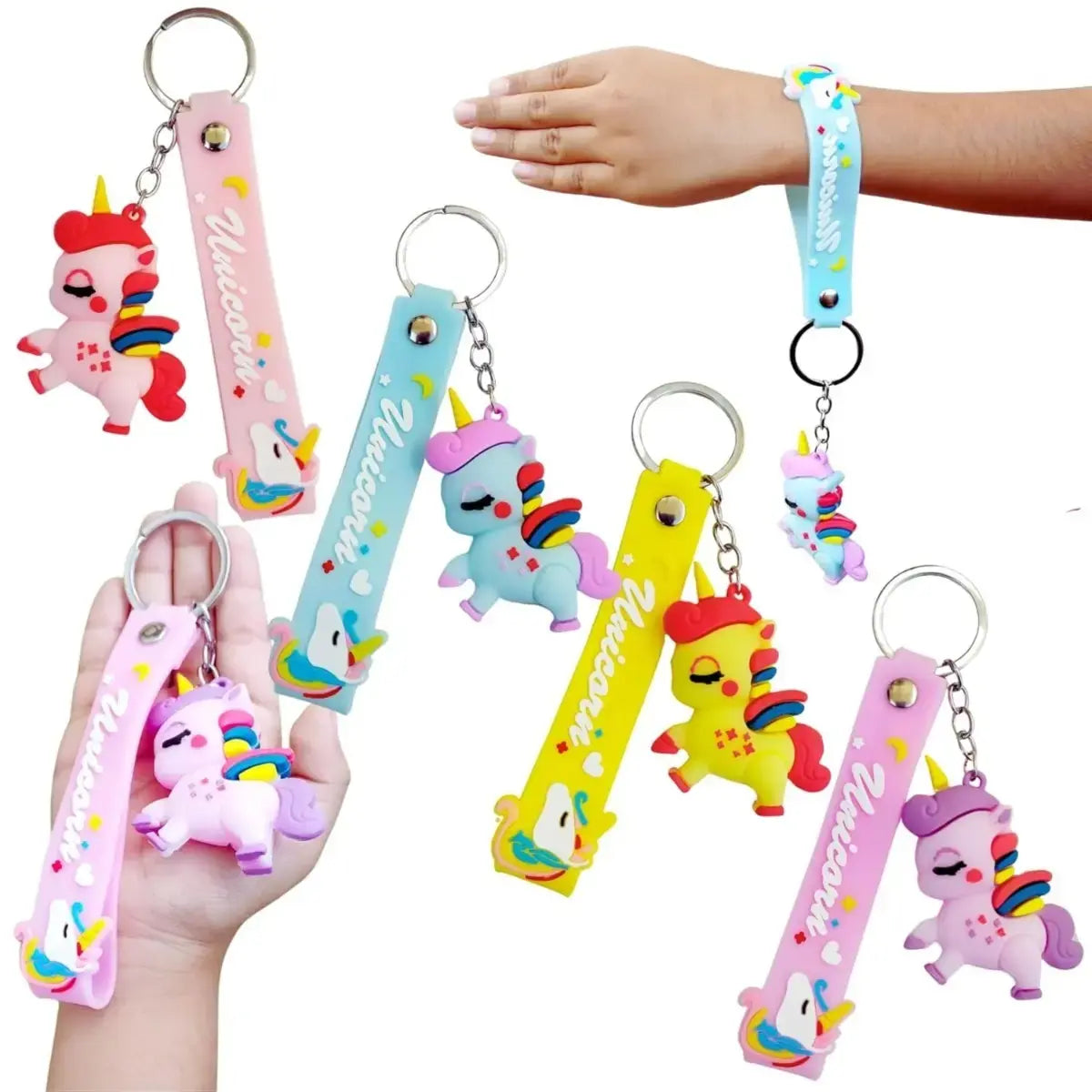 Unicorn Cartoon Keychain 3D Silicone Key Ring For Kids & Teens