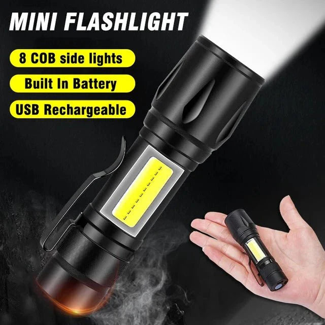 Zoomable Metal COB Flash Light Torch, Home and Living 