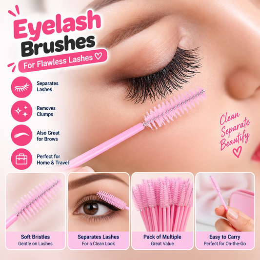 5Pcs Mascara Wands Eyelash & Eyebrow Brush Applicators
