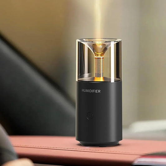 Aromatherapy Diffuser Humidifier with Realistic Flame Light