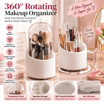 360Rotate Makeup Brush Storage Capsule Shape Box