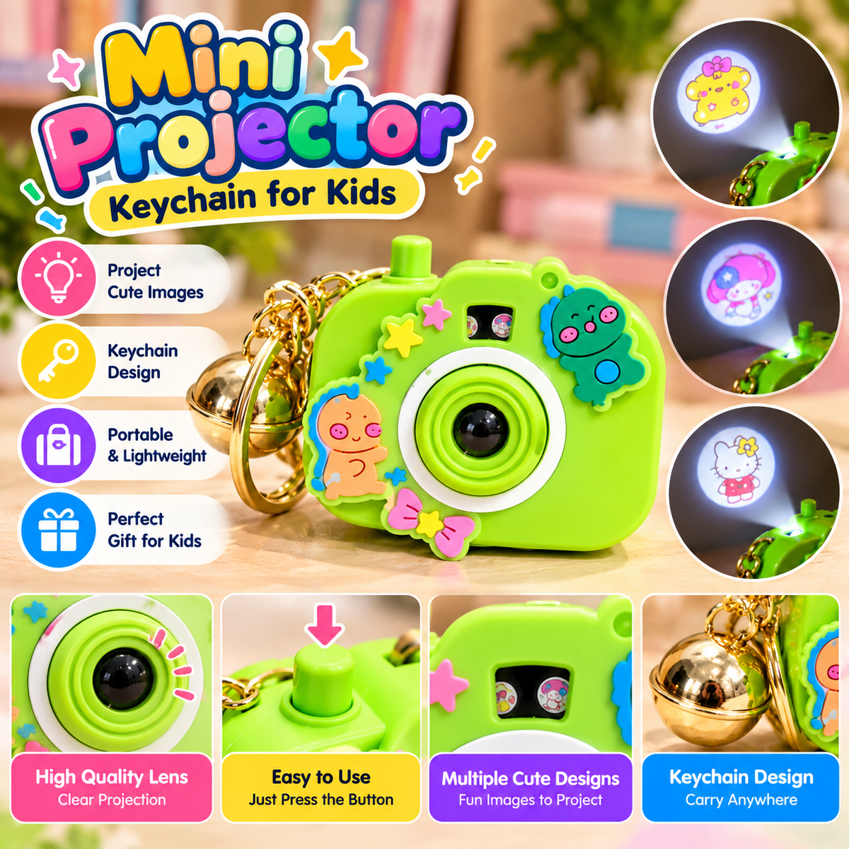 Pocket Projection Camera Cute Keychain Gadget For Children