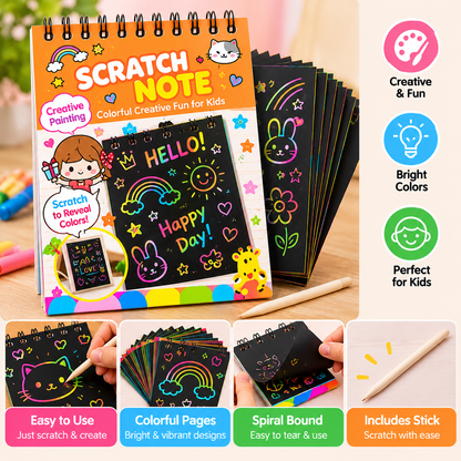 Mini Rainbow Scratch Art Pad Creative Drawing Paper For Kids