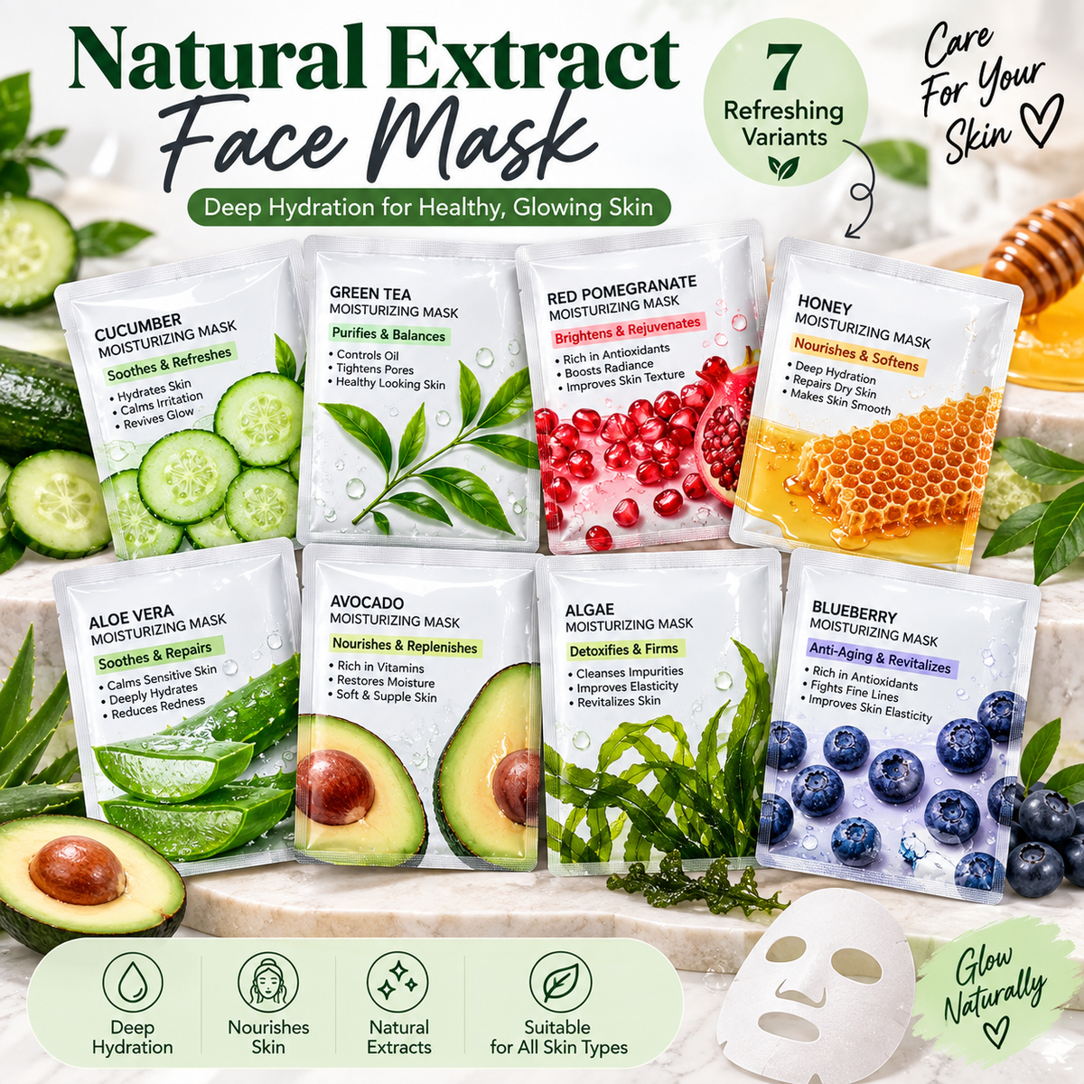 Fruit Extract Brightening Face Mask (1 PC)