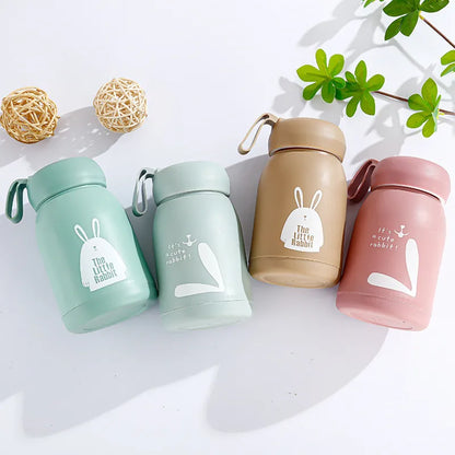 Mini 330ml Glass Vacuum Flask Cute Design Hot & Cold Bottle