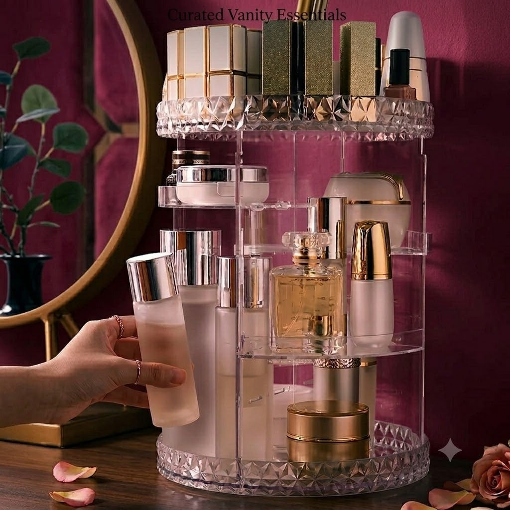 360 Degree Rotating Makeup Organizer Storage Rack