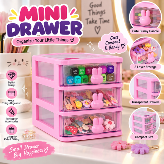 Mini 3-Layer Drawer Organizer – Multi-Purpose Desktop Storage Box