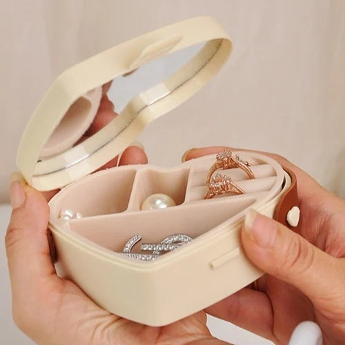 Heart Shaped Mini Jewelry Storage & Organizer Box