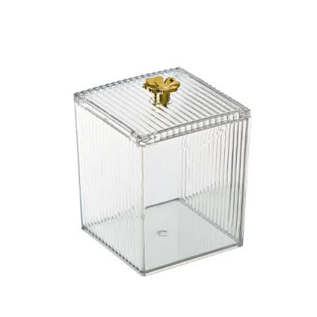 Clear Acrylic Cotton Pad & Cotton Swab Organizer Box