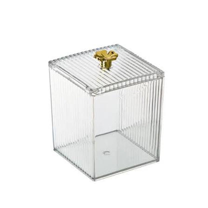 Clear Acrylic Cotton Pad & Cotton Swab Organizer Box