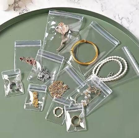 10PCS Clear PVC Jewelry Packaging Bags With Zip Lock (8*6CM)