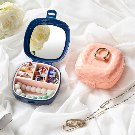 Portable Mini Travel Jewellery Organizer With Mirror