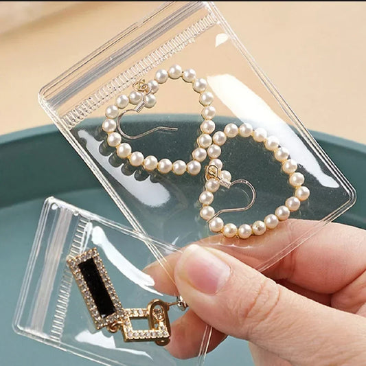 10PCS Clear PVC Jewelry Packaging Bags With Zip Lock (8*6CM)