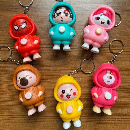 1Pcs Mood Swings Face Changing Key Chains (Random Character)