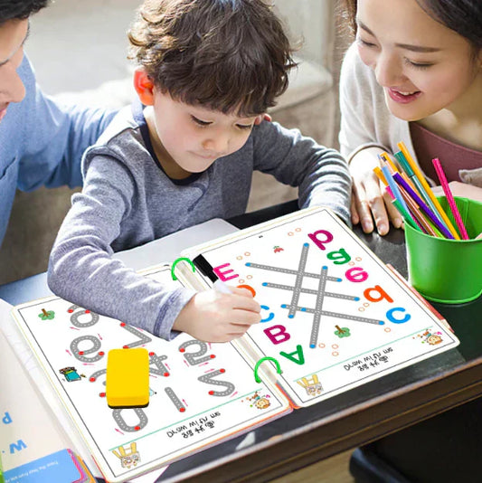 64 Page Children's Tracing Practice Book With Erasable Markers